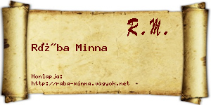Rába Minna névjegykártya